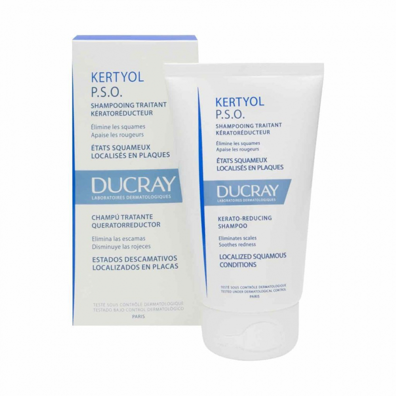 Dầu gội trị vẩy nến cho da bị gàu mảng - Ducray Kertyol Pso Caprylic Shampoo 125ml