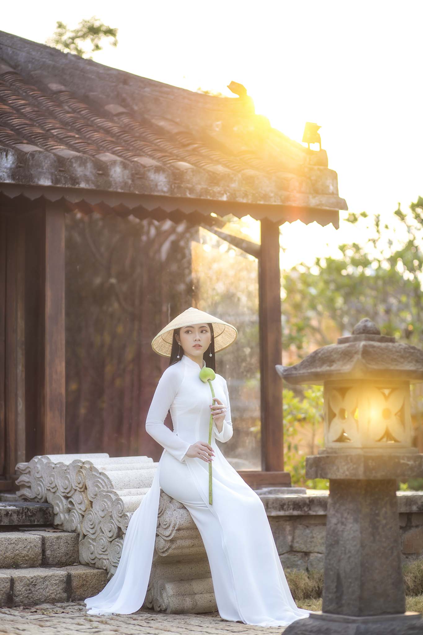 Chụp ảnh áo dài Tết vintage – dịu dàng ngày xuân