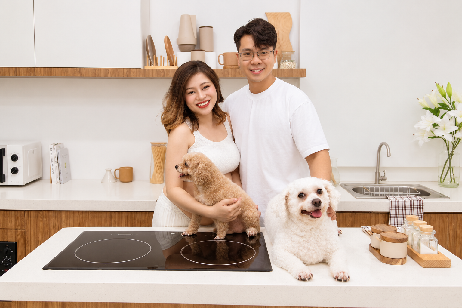 Chụp gia đình có thú cưng tại nhà, studio hay dã ngoại?
