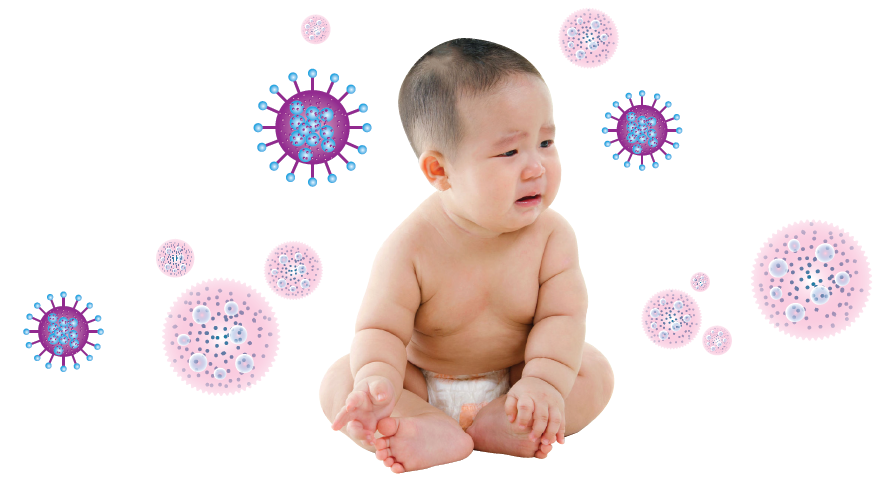 Sức đề kháng yếu tạo điều kiện để các vi khuẩn gây bệnh xâm nhập gây bệnh ở trẻ